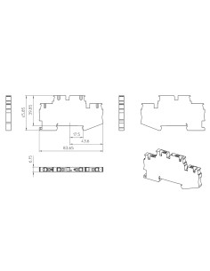 Clema șir, cu 2 etaje, 4 conexiuni, 0,2 - 4 mm²,alb, PTTB 4 WH, alb, Phoenix Contact, 3211794 2