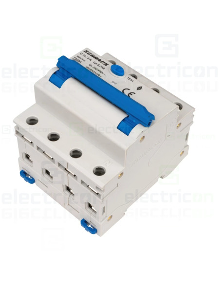 Intrerupator diferential RCBO, 3P+N, 30mA, 6kA, curba C, tip A, 10A, Amparo, Schrack, AK667810