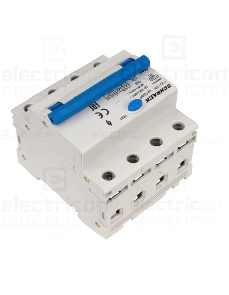 Intrerupator diferential RCBO, 3P+N, 30mA, 6kA, curba C, tip A, 20A, Amparo, Schrack, AK667820