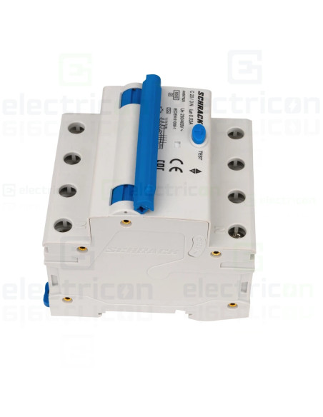 Intrerupator diferential RCBO, 3P+N, 30mA, 6kA, curba C, tip A, 20A, Amparo, Schrack, AK667820