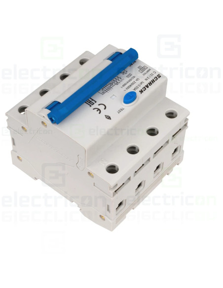 Intrerupator diferential RCBO, 3P+N, 30mA, 6kA, curba C, tip A, 32A, Amparo, Schrack, AK667832