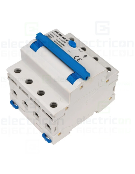 Intrerupator diferential RCBO, 3P+N, 30mA, 6kA, curba B, tip A, 10A, Amparo, Schrack, AK668810