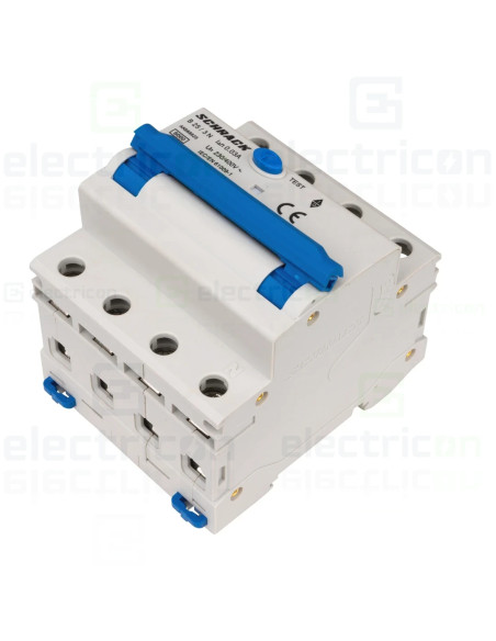 Intrerupator diferential RCBO, 3P+N, 30mA, 6kA, curba B, tip A, 25A, Amparo, Schrack, AK668825
