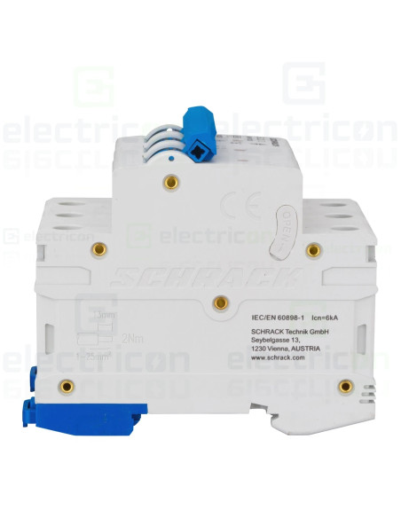 Siguranta automata (disjunctor) , MCB, 3 poli, curba B, 20A, 6kA, curba B, Amparo, Schrack, AM618320