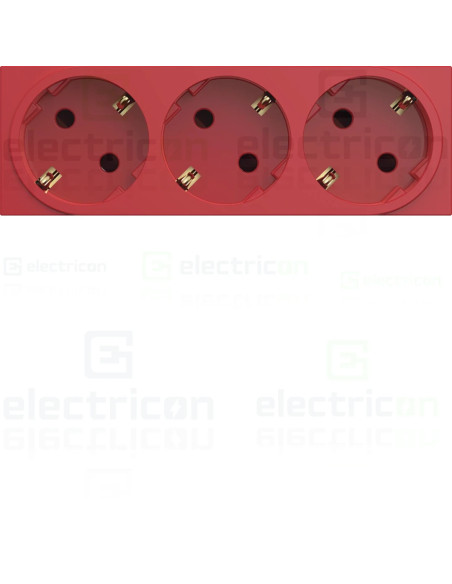 Priza shucko pentru canal cablu, 45mm, 16A, rosu, QuickConnect, Gallery, Hager, WXF473R