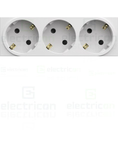 Priza tripla shucko pentru canal cablu, 45mm, 16A, alb, QuickConnect, Gallery, Hager, WXF473B