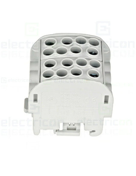 Clema derivatie, 35mm²,Cu-Cu, 4 intrari-4 iesiri, gri, Schrack, IK026212