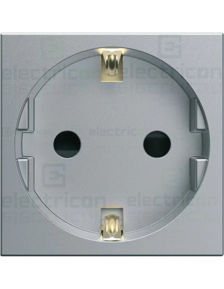 Priza simpla shucko pentru canal cablu, 45mm, 16A, aluminiu, QuickConnect, Gallery, Hager, WXF160T