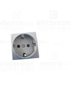 Priza simpla shucko pentru canal cablu, 45mm, 16A, aluminiu, QuickConnect, Gallery, Hager, WXF160T 2