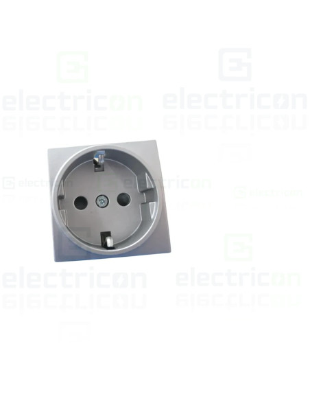 Priza simpla shucko pentru canal cablu, 45mm, 16A, aluminiu, QuickConnect, Gallery, Hager, WXF160T