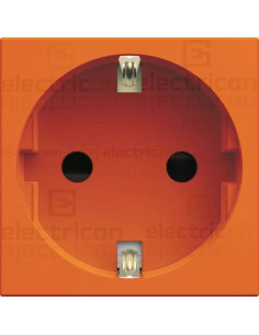 Priza simpla shucko pentru canal cablu, 45mm, 16A, portocaliu, QuickConnect, Gallery, Hager, WXF160E