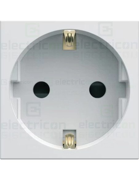 Priza simpla shucko pentru canal cablu, 45mm, 16A, alb, QuickConnect, Gallery, Hager, WXF160B