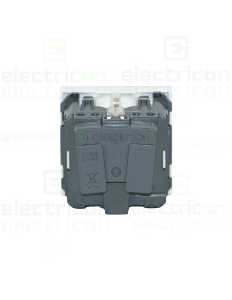 Priza simpla shucko pentru canal cablu, 45mm, 16A, alb, QuickConnect, Gallery, Hager, WXF160B