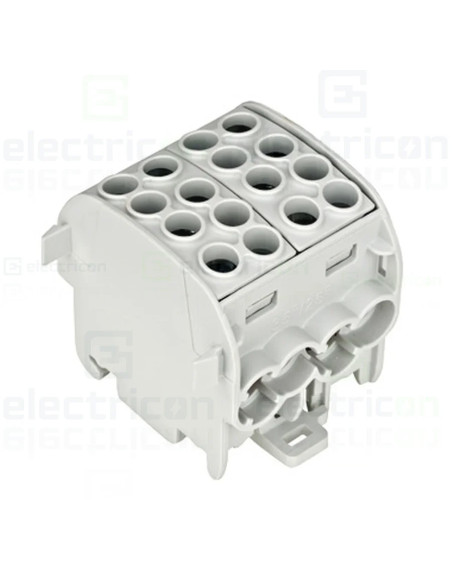 Clema derivatie, 35mm²,Cu-Cu, 4 intrari-4 iesiri, gri, Schrack, IK026212