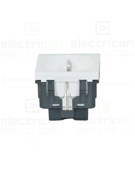 Priza simpla shucko pentru canal cablu, 45mm, 16A, alb, QuickConnect, Gallery, Hager, WXF160B