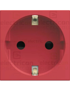 Priza simpla shucko pentru canal cablu, 45mm, 16A, rosu, QuickConnect, Gallery, Hager, WXF160R