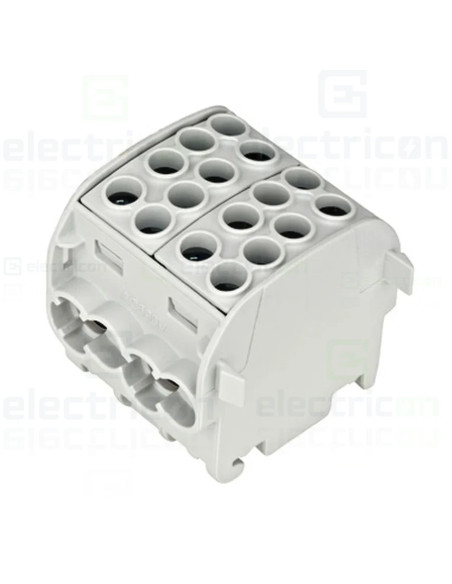 Clema derivatie, 35mm²,Cu-Cu, 4 intrari-4 iesiri, gri, Schrack, IK026212