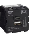 Mecanism priza 1x USB A, 1x USB C, 15W (5V/3A), 2M, Gallery, Hager, WXF113