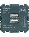 Mecanism priza 2x USB A, 15W (5V/3A), 2M, Gallery, Hager, WXF112