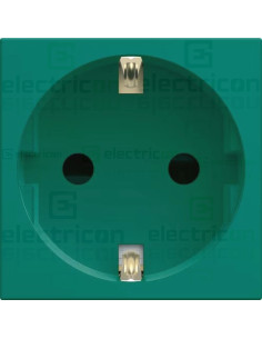 Priza simpla Shucko pentru canal cablu, 45mm, verde 16A, QuickConnect, Gallery, Hager, WXF160V