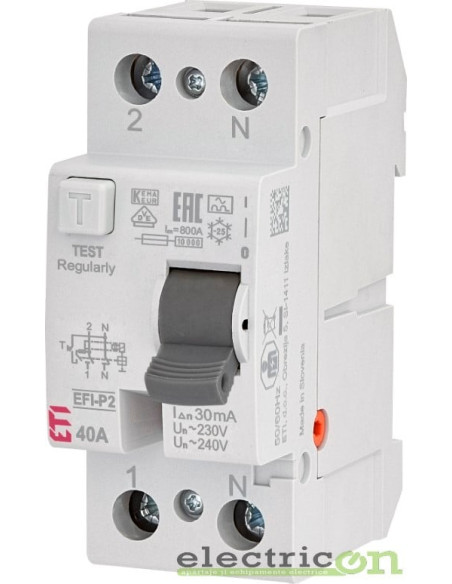Intreruptor RCCB 40A/30mA ETI - 002061112