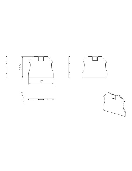 Element terminal pentru clema Phoenix Contact serie UT 6, gri, D-UT 2,5/10, Phoenix Contact, 3047028