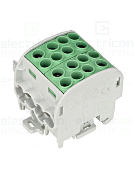 Clema derivatie, 35mm²,Cu-Cu, 4 intrari-4 iesiri, galben/verde, Schrack, IK026232