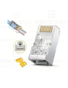 Mufa RJ45 FTP Cat.6, ecranata, passthrough, Emtex, TED Electric, EMT-PR6A-FTP
