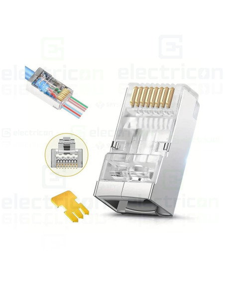 Mufa RJ45 FTP Cat.6, ecranata, passthrough, Emtex, TED Electric, EMT-PR6A-FTP