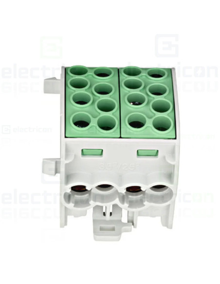 Clema derivatie, 35mm²,Cu-Cu, 4 intrari-4 iesiri, galben/verde, Schrack, IK026232