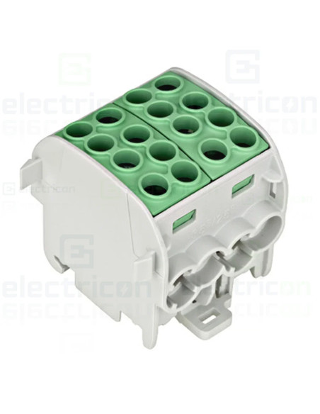 Clema derivatie, 35mm²,Cu-Cu, 4 intrari-4 iesiri, galben/verde, Schrack, IK026232