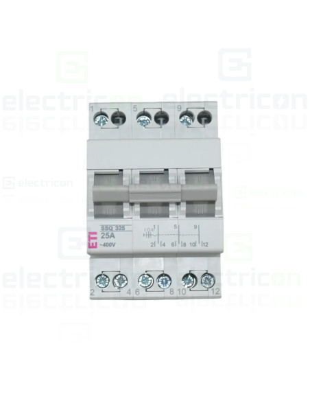 Comutator cu sertare (separator) 1-0 -2 (ON-OFF), 3P, 25A, 400 VAC, SSQ325, ETI, 002421434
