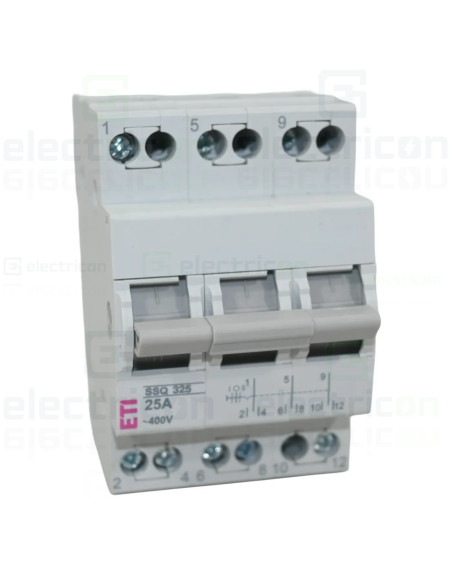 Comutator cu sertare (separator) 1-0 -2 (ON-OFF), 3P, 25A, 400 VAC, SSQ325, ETI, 002421434