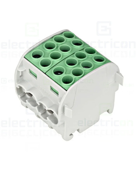 Clema derivatie, 35mm²,Cu-Cu, 4 intrari-4 iesiri, galben/verde, Schrack, IK026232