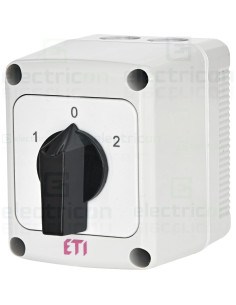 Comutator general (1-0-2/ON-OFF), 25A, 3P, 7.5 kW, IP20, CS 25 53 PN, ETI, 004773197