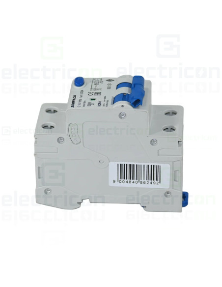 Intrerupator diferential (disjunctor) 1P+N, 16A, 30 mA, 10kA, curba C, tip A, AMPARO, Schrack, AK617616