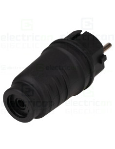 Stecher shucko rezistent la impact, 16A, 250V, IP44, negru, Schrack, YY714316 2