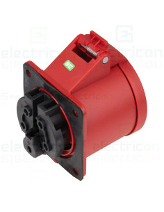 Priza industriala, CEE fix, 5 poli, 32A, 400V, IP44, cu garnitură. montaj pe panou, dreaptă, Schrack, YY794532 2