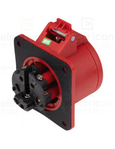 Priza industriala, CEE fix, 5 poli, 16A, 400V, IP44, cu garnitură. montaj pe panou, dreaptă, Schrack, YY794516 2