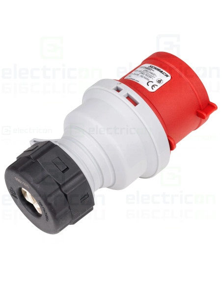 Fișă industriala, CEE fix, 5 poli, 32A, 400V, IP44, cu inversarea fazelor, Schrack, YY734532