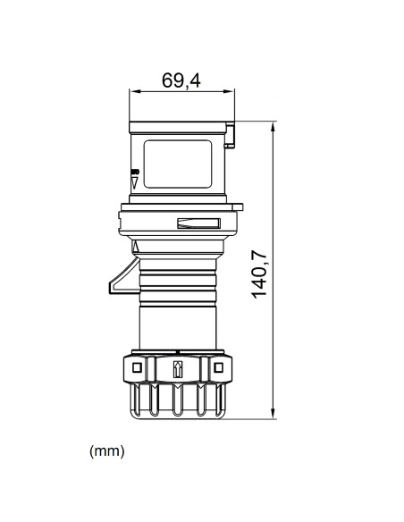 Fișă industriala, CEE fix, 5 poli, 32A, 400V, IP44, cu inversarea fazelor, Schrack, YY734532
