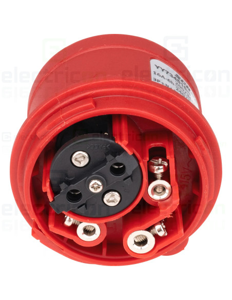 Fișă industriala, CEE fix, 5 poli, 16A, 400V, IP44, cu inversarea fazelor, Schrack, YY734516