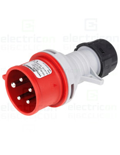 Fișă industriala, CEE fix, 5 poli, 16A, 400V, IP44, Schrack, YY714516