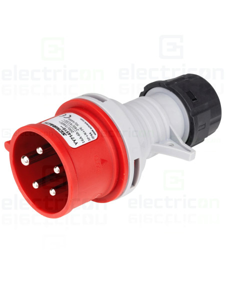Fișă industriala, CEE fix, 5 poli, 16A, 400V, IP44, Schrack, YY714516