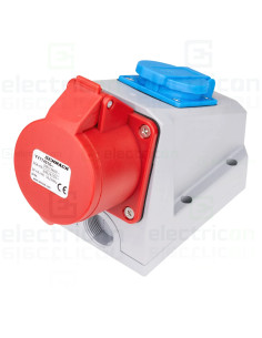 Priza industriala, CEE combinat, 5 poli, 16A, 400V, IP44, precablat, Schrack, YY774516