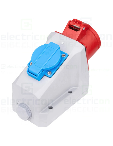 Priza industriala, CEE combinat, 5 poli, 16A, 400V, IP44, precablat, Schrack, YY774516