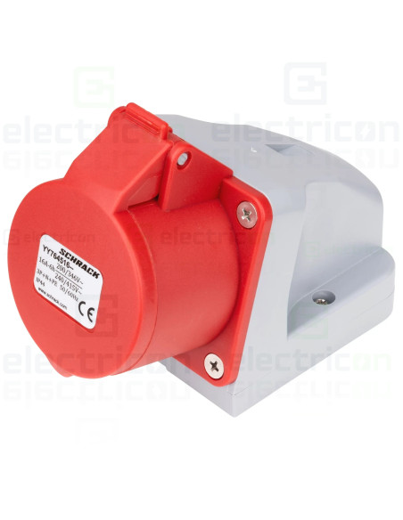 Priza industriala, CEE, 5 poli, 16A, 400V, IP44, Schrack, YY764516