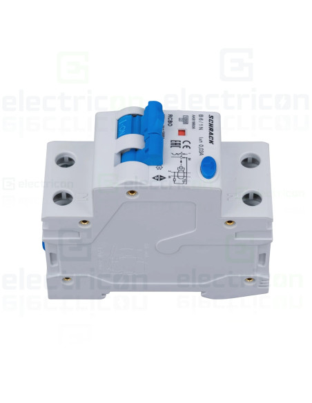 Intrerupator diferential (disjunctor) 1P+N, 6A, 30 mA, 10kA, curba B, tip A, AMPARO, Schrack, AK618606