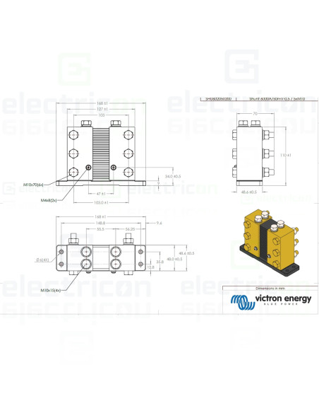 Monitor baterie (șunt) Shunt 6000A/50mV, Victron Energy, SHU602050200