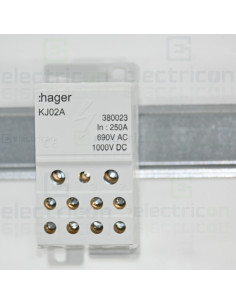 Bloc distribuție terminal, 1P, 250A, 1x95mm²+2x35mm²+5x16mm²+4x10 mm² lățime 45mm, Hager,  KJ02A